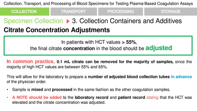 Collection, transport, and processing of blood specimens for testing ...
