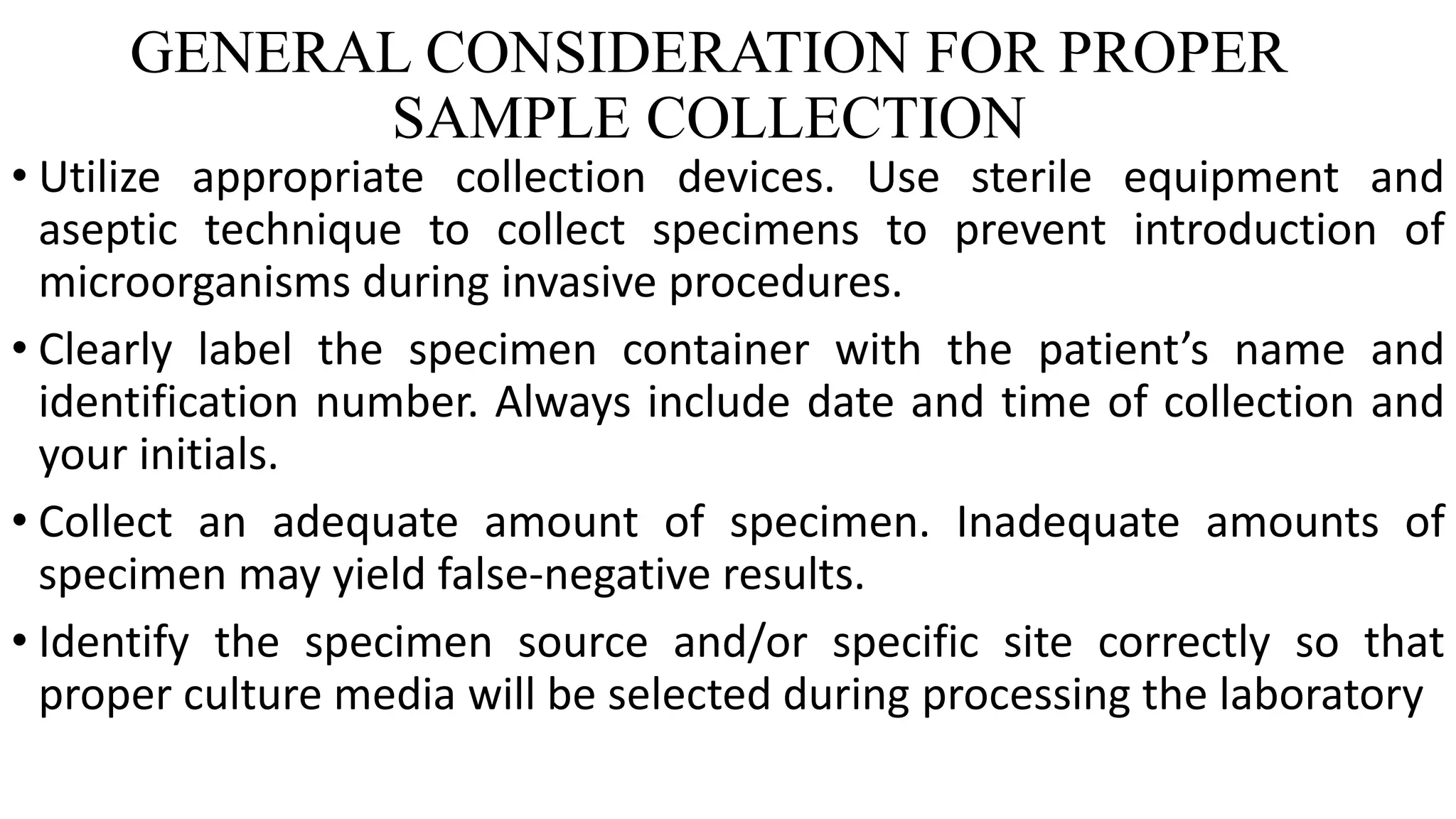 Collection and transport of clinical samples in laboratorries | PPTX