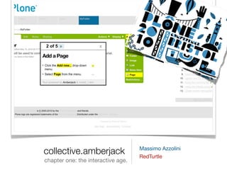 collective.amberjack
chapter one: the interactive age.
Massimo Azzolini
RedTurtle
 