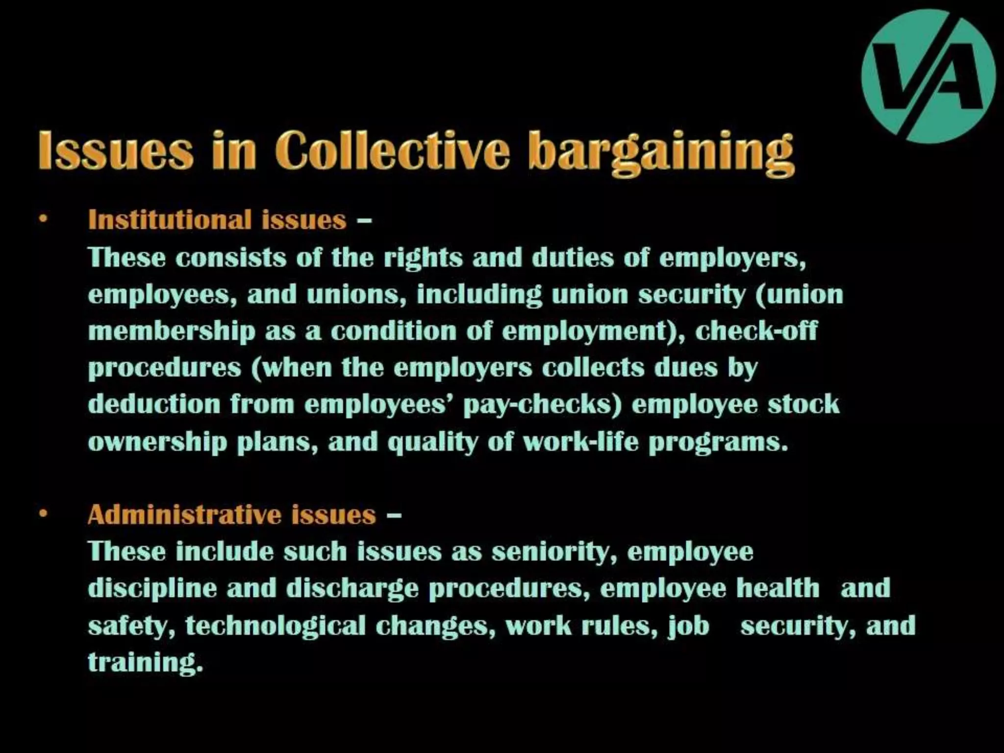 Collective Bargaining & Labour Relations