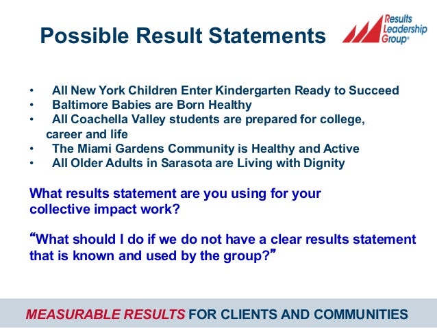 measurable results