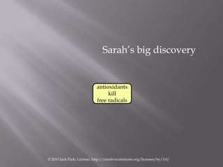 Sarah’s big discovery


                            antioxidants
                                 kill
                   ...