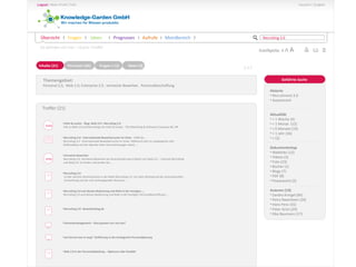 Sie befinden sich hier: ->Suche->Treffer
1 2 3
Themengebiet:
Personal 2.0, Web 2.0, Enterprise 2.0 , vernetzte Bewerber, Personalbeschaffung
Geführte Suche
Historie
• Recruitment 2.0
• Assessment
Aktualität
• < 1 Woche (4)
• < 1 Monat (12)
• < 6 Monate (19)
• < 1 Jahr (36)
• > (2)
Dokumententyp
• Weblinks (12)
• Videos (3)
• Foto (23)
• Bücher (1)
• Blogs (7)
• PDF (8)
• Powerpoint (2)
Autoren (19)
• Sandra Kringel (84)
• Petra Nasenbein (34)
• Hans Penz (31)
• Peter Grün (29)
• Elke Baumann (17)
Treffer (21)
Recruiting 2.0
• milch & zucker - Blog: Web 2.0 = Recruiting 2.0
info zu Web 2.0 und Recruiting mit milch & zucker - The Marketing & Software Company AG, HR
• Recruiting 2.0 - Internationale Bewerbersuche im Visier - HRM.de ...
Recruiting 2.0 - Internationale Bewerbersuche im Visier. Während noch im vergangenen Jahr
Stellenabbau auf der Agenda vieler Personalmanager stand, ...
• Vernetzte Bewerber
Recruiting 2.0. Vernetzte Bewerber als Herausforderung in Zeiten von Web 2.0 ... Internet-Recruiting
und Web 2.0: So finden und binden Sie ...
• Recruiting 2.0
ist das nächste Seminarthema in der Reihe Recruiting 2.0. Vor dem Hintergrund der konjunkturellen
Entwicklung und der sich verknappenden Resource ...
• Recruiting 2.0 und dessen Bedeutung und Rolle in der heutigen ...
Recruiting 2.0 und dessen Bedeutung und Rolle in der heutigen Personalbeschaffung? …
• Recruiting 2.0 : Bewerberblog.de
• Personalmanagement – Was passiert nur mit uns?
• Auf einmal was er weg? Einführung in die strategische Personalplanung
• Web 2.0 in der Personalabteilung – Alptraum oder Realität
WWW
WWW
Inhalte (21) Personen (36) Fragen ( 12) Ideen (3)
Übersicht I Fragen I Ideen I Prognosen I Aufrufe I MeinBereich I
 