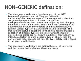Collections and its types in C# (with examples) | PPTX
