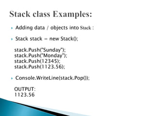 Collections and its types in C# (with examples) | PPTX