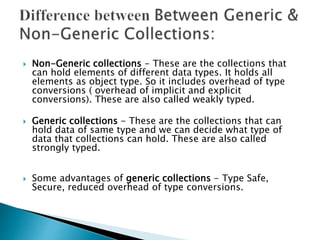 Collections and its types in C# (with examples) | PPTX