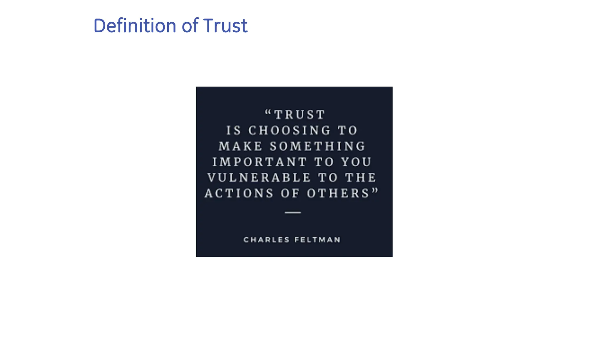 Definition of Trust
 
