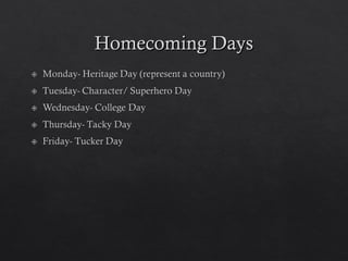 Homecoming DaysHomecoming Days
 