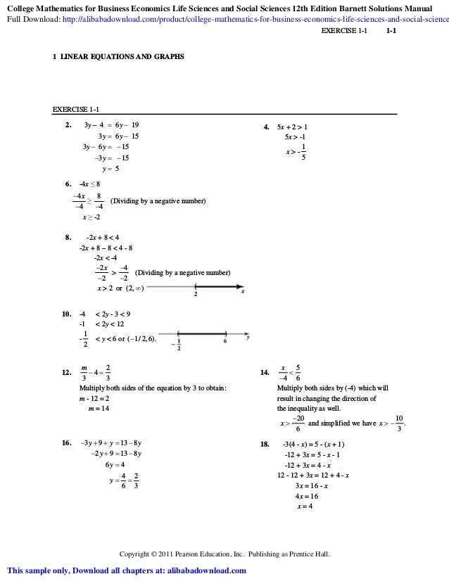 College Mathematics for Business Economics Life Sciences and Social S…