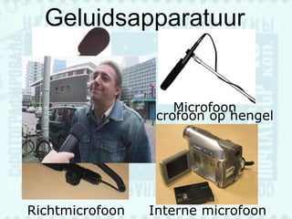 Geluidsapparatuur Handmicrofoon Microfoon op hengel Richtmicrofoon Interne microfoon Microfoon 