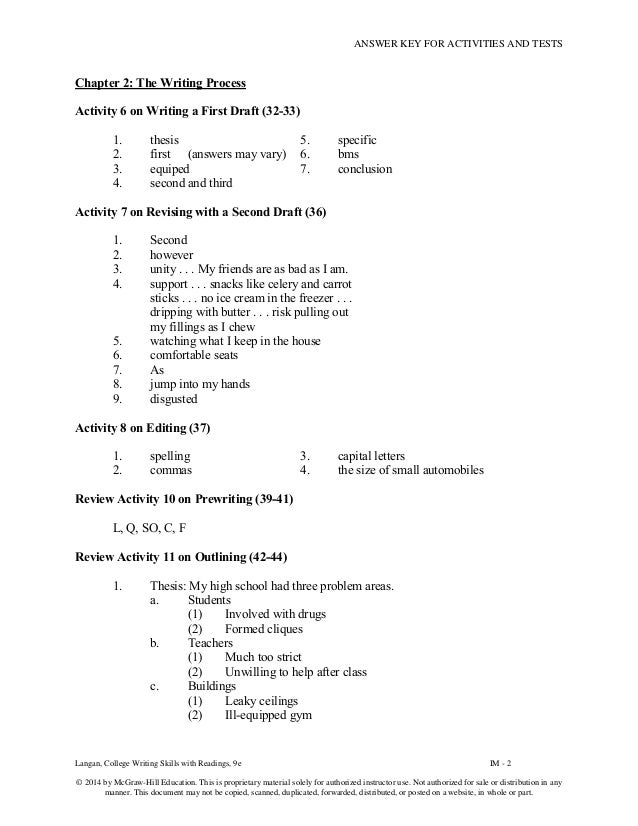 College Writing Skills with Readings 9th Edition Langan Solutions Man…