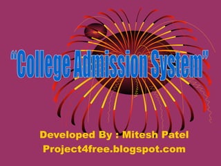 College admission management system