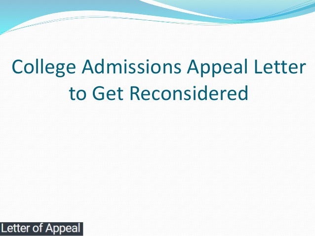 letter of reconsideration for college admission