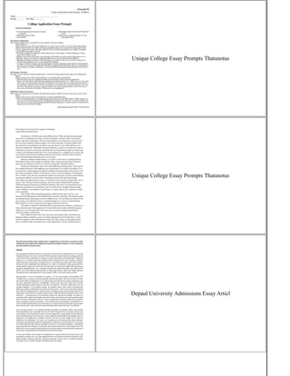 College Admissions Essay Prompts | PDF