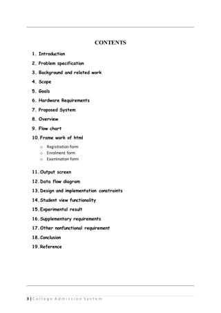 Student Output Design College admission system | DOCX