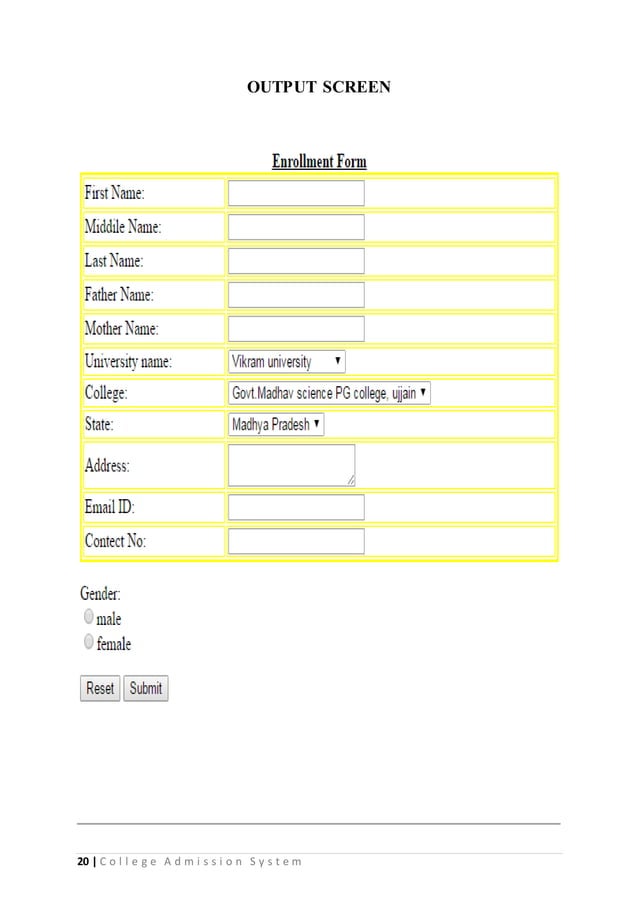 College admission system