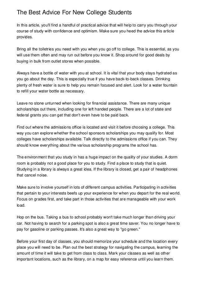 advice for college students