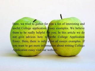College application essay prompts | PPT