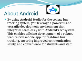 College Bus Tracking system industrial traning | PPTX