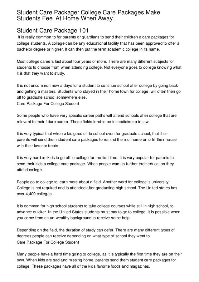 off to college care package