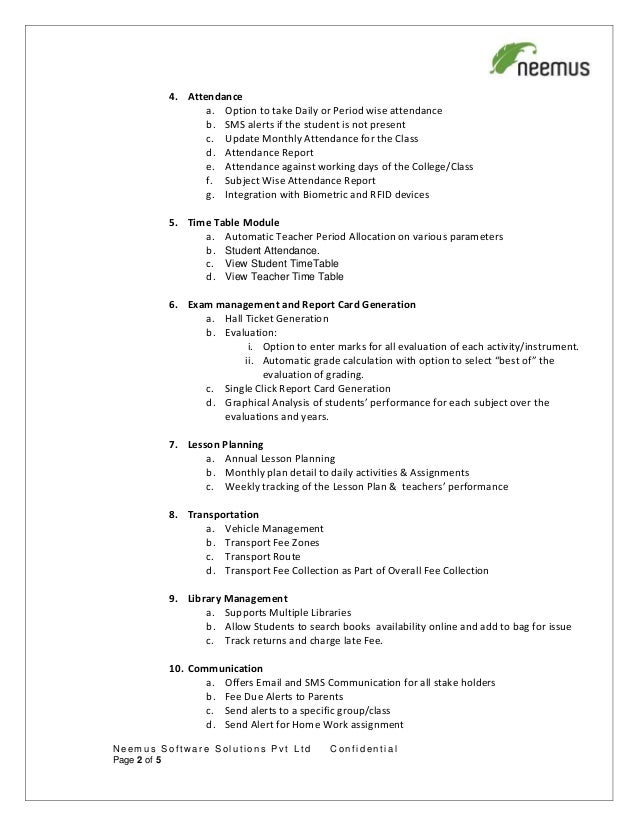 college erp proposal college report card generator
