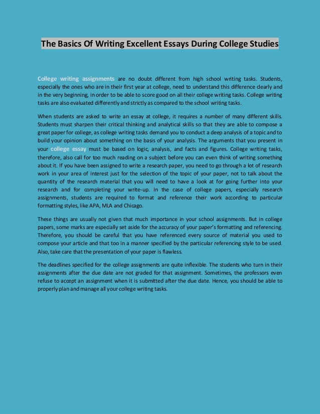 Excellent essay writing
