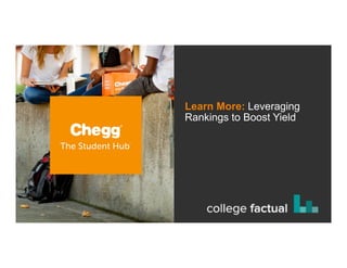 Confidential Material – Chegg Inc. © 2005 - 2015. All Rights Reserved.
Learn More: Leveraging
Rankings to Boost Yield
 