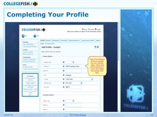 Completing Your Profile 06/25/10 Phi Theta Kappa 