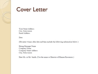 Cover Letter
 