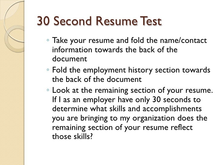 30 second test resume resume ideas 30 second test resume resume ideas