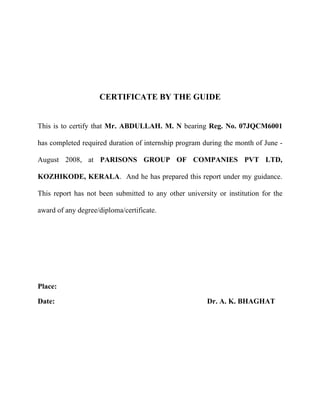 College & guide certificate | DOC