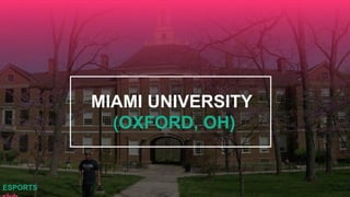 MIAMI UNIVERSITY
(OXFORD, OH)
ESPORTS
 