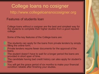 College loans no cosigner