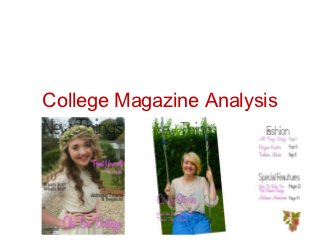 College Magazine Analysis
 