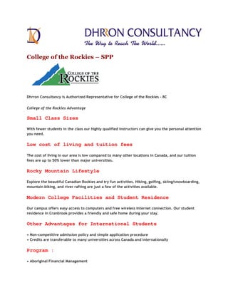 College of the rockies | PDF | College Education | Education