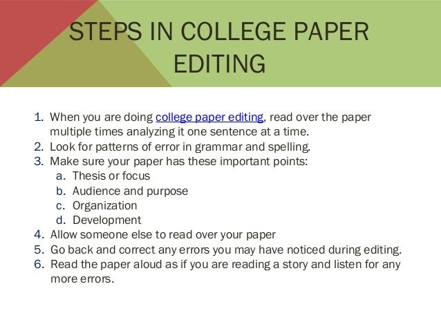 college essay editing checklist