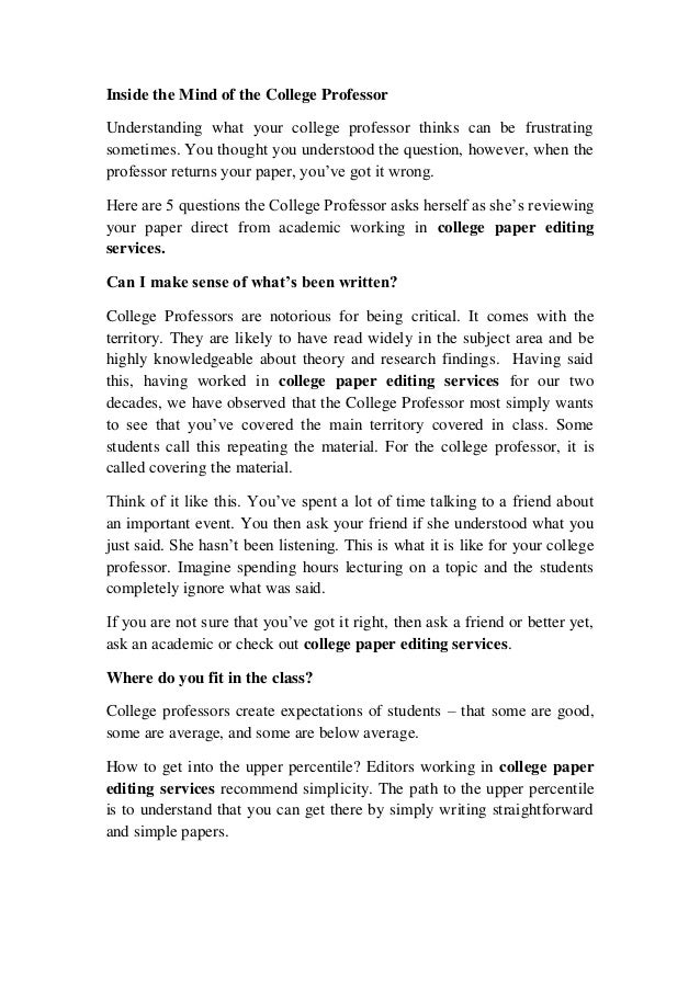 College paper editing services