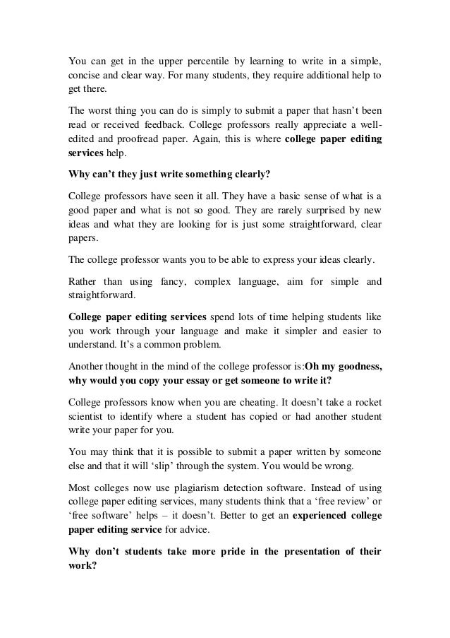College paper editing services