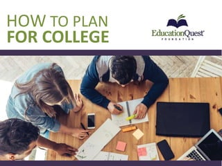 HOW TO PLAN
FOR COLLEGE
 