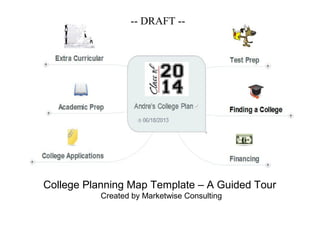 College Planning Map Template – A Guided Tour
Created by Marketwise Consulting
-- DRAFT --
 