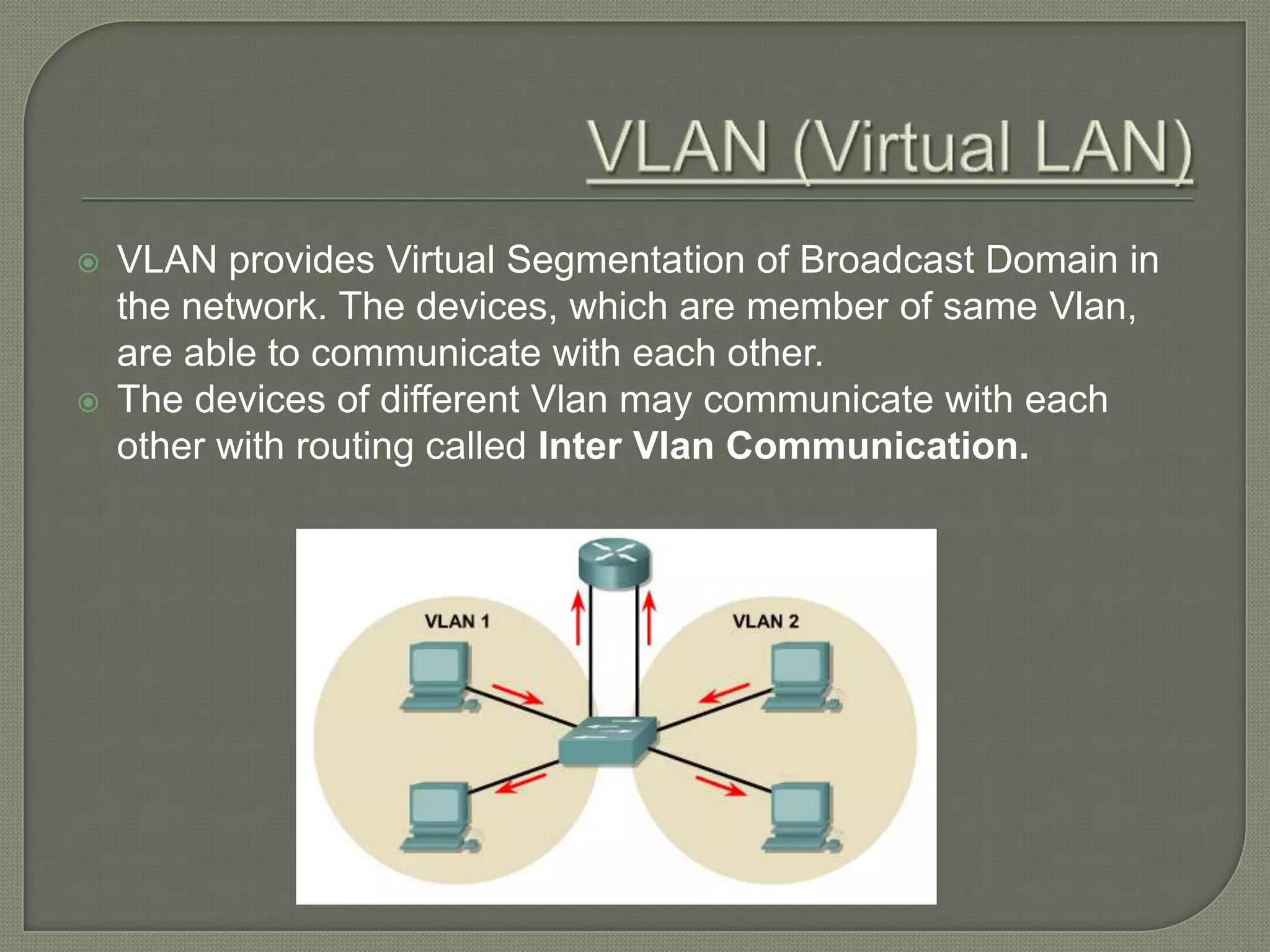  VLAN provides Virtual Segmentation of Broadcast Domain in the network. The devices, which are member of same Vlan, are able to communicate with each other.  The devices of different Vlan may communicate with each other with routing called Inter Vlan Communication. 