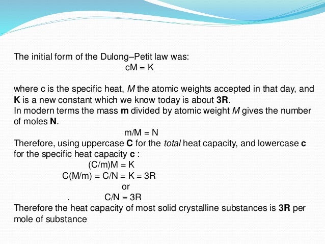 and atomic p mass number OF LAW College PETIT SPECIFIC DULONG ppt HEAT (2)