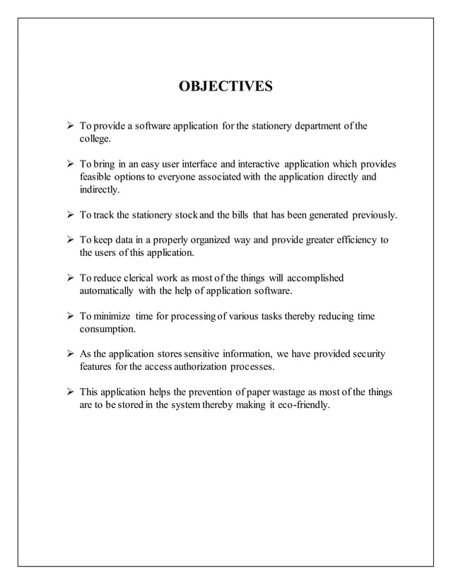 College Stationery Management System PDF