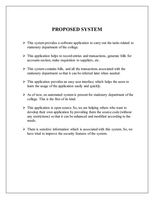 College Stationery Management System PDF