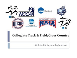Collegiate Track & Field/Cross Country
Athletic life beyond high school
 