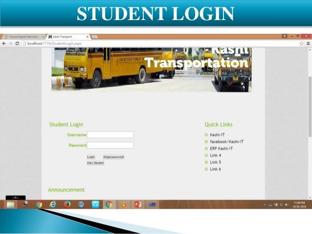 College Transport Management System