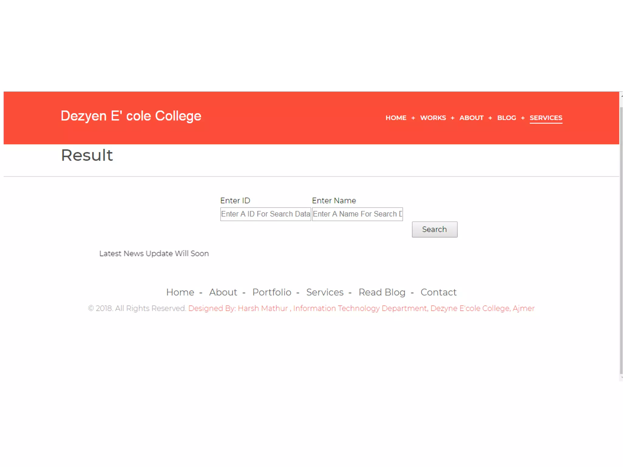 College website By Harsh Mathur