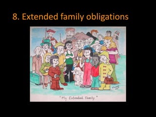 8. Extended family obligations 
 