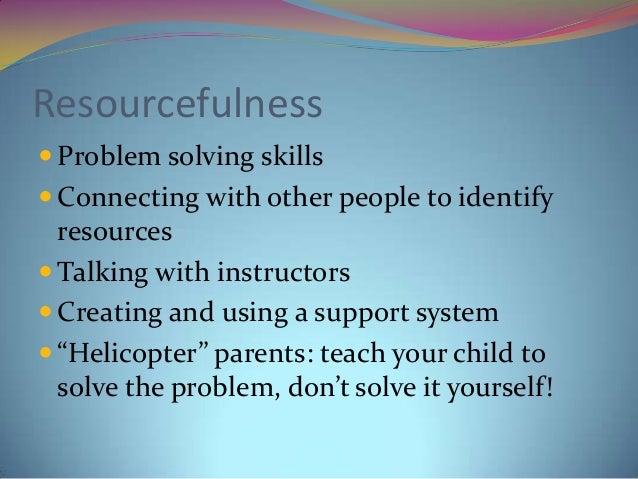 Essay on being resourceful