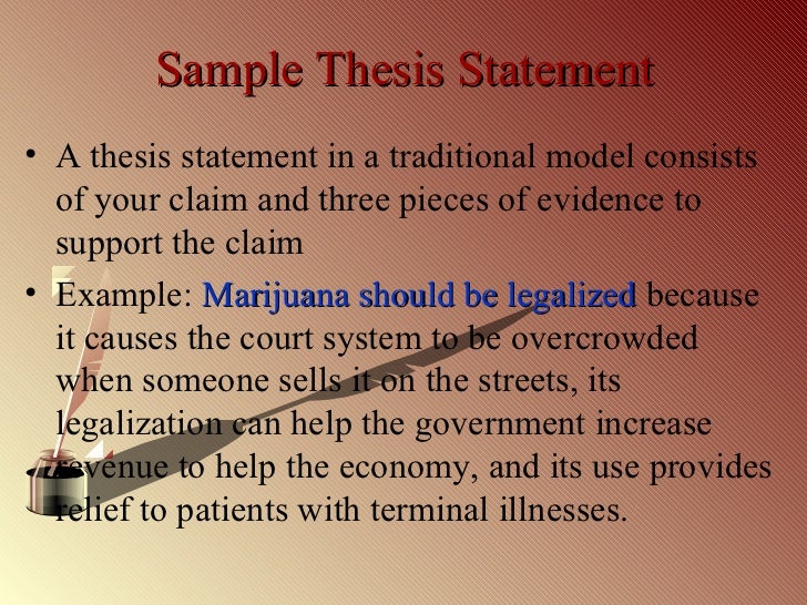 thesis statement about legalizing marijuana